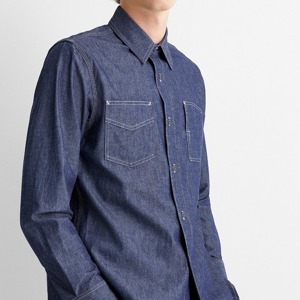 BNWT AW20 FUMITO GANRYU PLEATED DENIM SHIRT 1